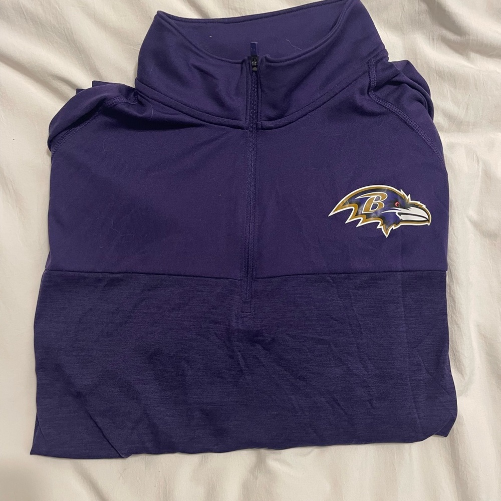 Ravens Purple Quarter-Zip with Team Logo